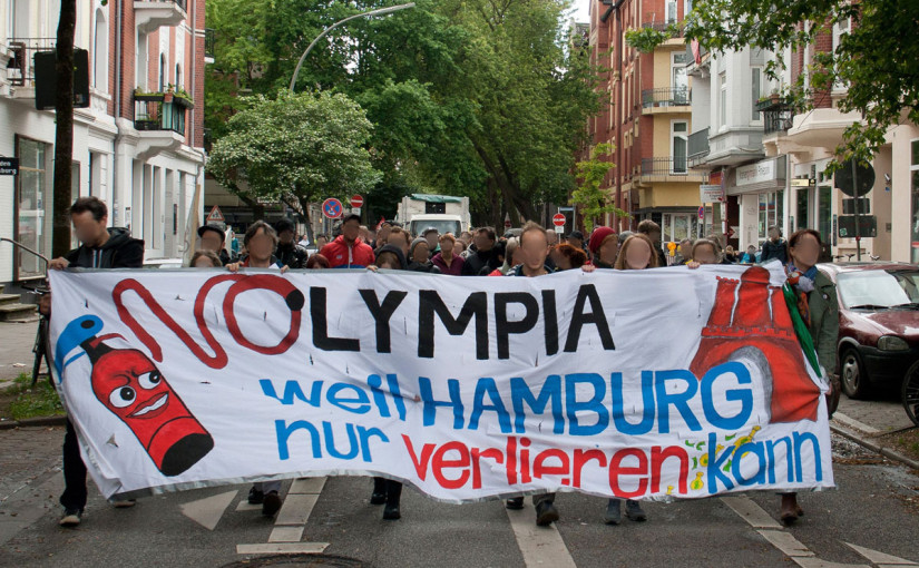 Olympia Wahnsinn stoppen! Stadtteildemo in St. Georg am 4.7.